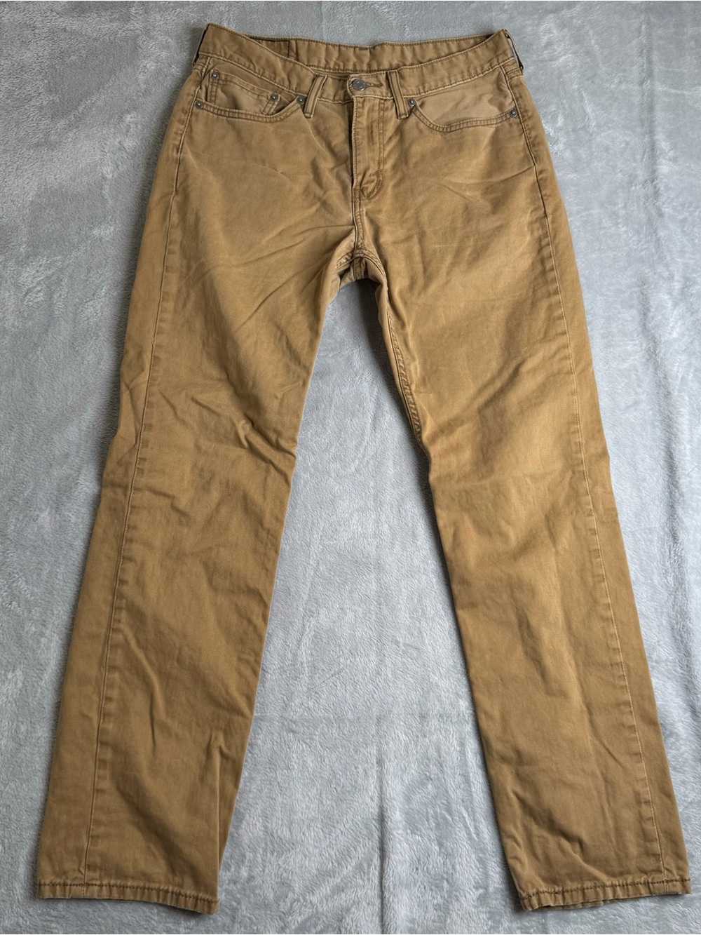 Levis Jeans Mens 32x32 Khaki 514 Straight American Workwear Medium Wash Denim
